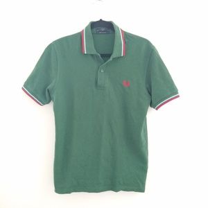 Fred Perry Shirts - Fred Perry green red colored medium pique polo Fred Perry Shirts - Fred Perry green red colored medium pique polo